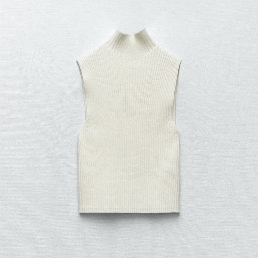 NWT Zara Ribbed Knit Tank in Cream